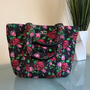 Betsey Johnson Luv Betsey Rose Print Tote Bag | Large Carryall Statement Bag